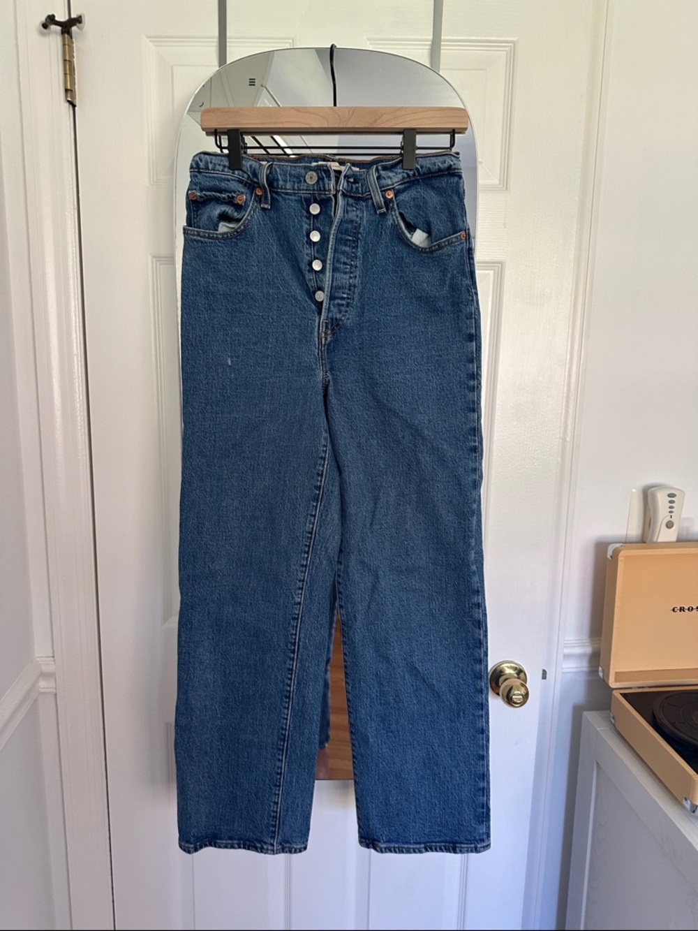 Levi's Women's Straight-Leg Button-Fly Jeans in Blue